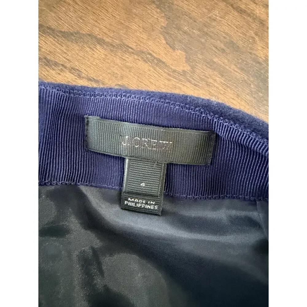 J CREW NAVY BLUEPENCIL SKIRT SIZE 4 WOOL